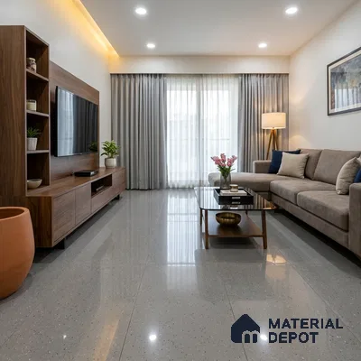 Terrazzo Wall & Floor Tile TL 04240 B Stone Glossy Finish 1200x600 mm Full Body Vitrified Tile - 9 mm