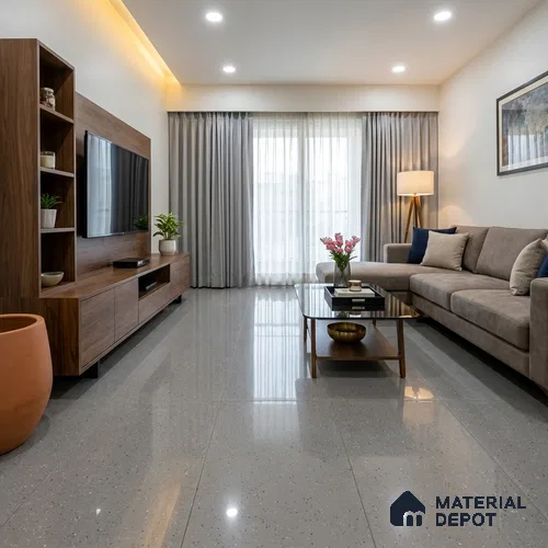 Terrazzo Wall & Floor Tile TL 04240 B Stone Glossy Finish 1200x600 mm Full Body Vitrified Tile - 9 mm