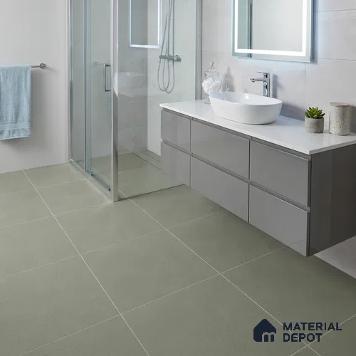 Terrazzo Floor Tile TL 04244 Verde Matte Finish 600x600 mm Full Body Vitrified Tile - 15 mm