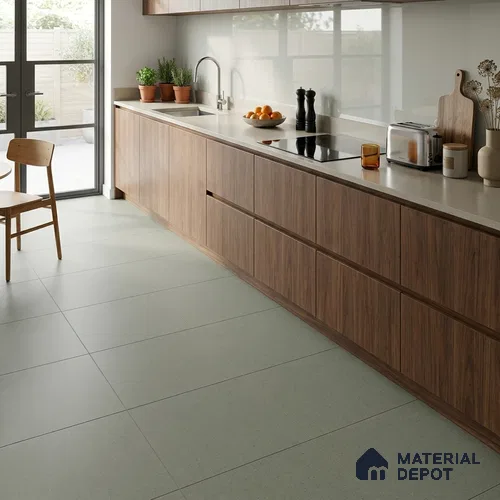 Terrazzo Floor Tile TL 04244 Verde Matte Finish 600x600 mm Full Body Vitrified Tile - 15 mm
