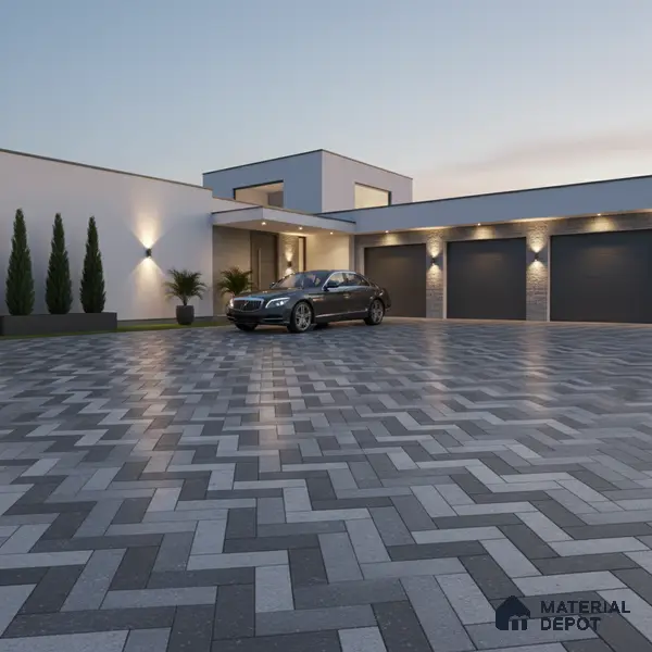 TL 04257 | Geometric Platinum 400x400 mm Matte Finish Vitrified Parking Floor Tile - 12 mm | Pattern Alignment May Vary | 2-3 mm Spacer is Mandatory