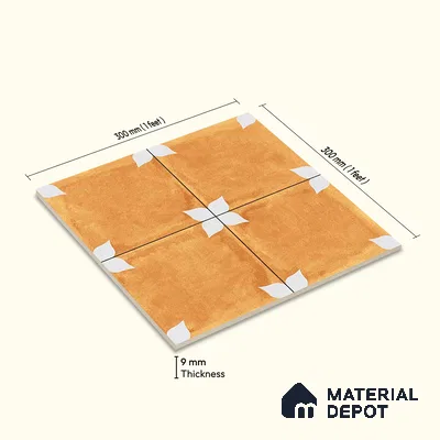 Moroccan Floor & Wall Tile TL 04354 B Athangudi Yellow Matte Finish 1 ft x 1 ft Ceramic Tile - 9 mm | Suitable For Kitchen, Bathroom, Dining Area | Please Expect a Slight Variation of Pattern