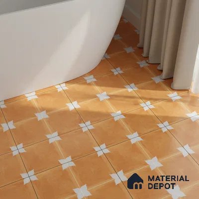TL 04354 B Athangudi Yellow Moroccan Look Matte Finish 300 x 300 mm Ceramic  Tile - 9 mm | Please Expect a Slight Variation of Pattern