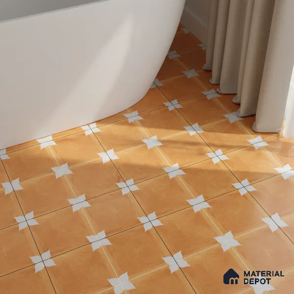 TL 04354 B Athangudi Yellow Moroccan Look Matte Finish 300 x 300 mm Ceramic  Tile - 9 mm | Please Expect a Slight Variation of Pattern