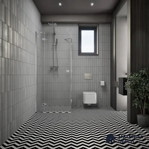 Moroccan Floor & Wall Tile TL 04365 Monochrome Ziazag 1 ft x 1 ft Matte Finish Ceramic Tile - 9 mm | Suitable For Kitchen, Bathroom, Entryway | Please Expect a Slight Variation of Pattern