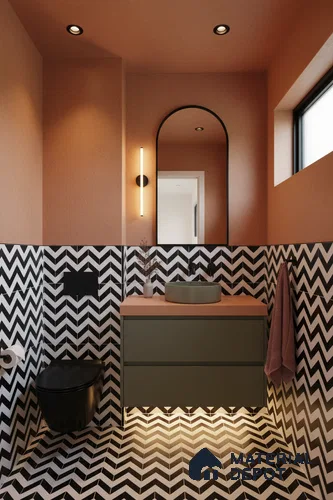 Moroccan Floor & Wall Tile TL 04365 Monochrome Ziazag 1 ft x 1 ft Matte Finish Ceramic Tile - 9 mm | Suitable For Kitchen, Bathroom, Entryway | Please Expect a Slight Variation of Pattern
