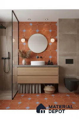 TL 04369 Mud Brown Moroccan Look Matte Finish 300 x 300 mm Ceramic Vitrified Tile - 9 mm | Please Expect a Slight Variation of Pattern