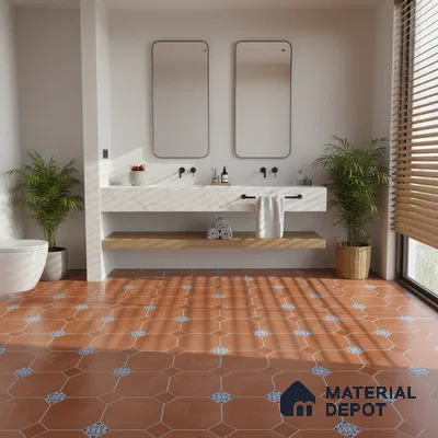 TL 04369 Mud Brown Moroccan Look Matte Finish 300 x 300 mm Ceramic Vitrified Tile - 9 mm | Please Expect a Slight Variation of Pattern