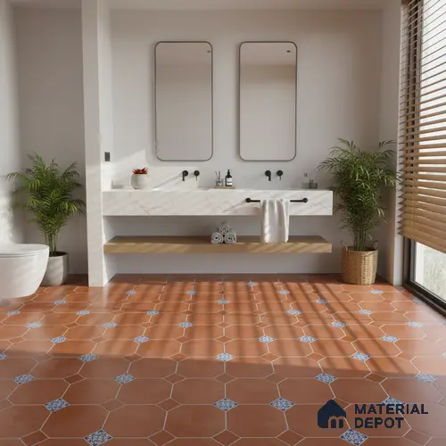 TL 04369 Mud Brown Moroccan Look Matte Finish 300 x 300 mm Ceramic Vitrified Tile - 9 mm | Please Expect a Slight Variation of Pattern