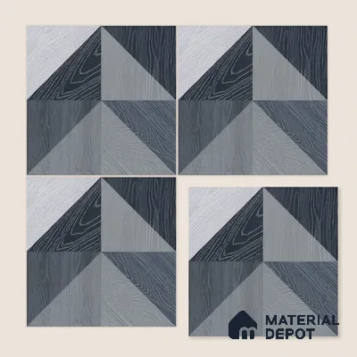 Moroccan Floor & Wall Tile TL 04376 B Sliced Blue Wood 1 ft x 1 ft Matte Finish Ceramic Tile - 9 mm | Random Design | Suitable For Kitchen, Bathroom, Balcony | Please Expect a Slight Variation of Pattern