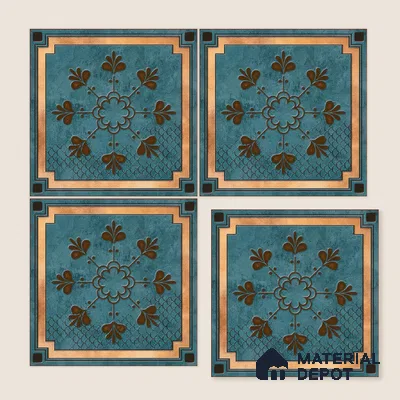 Moroccan Floor & Wall Tile TL 04383 Raunchy Floral 1 ft x 1 ft Matte Finish Ceramic Tile - 9 mm | Random Design | Suitable For Kitchen, Bathroom, Accent/Feature Wall | Please Expect a Slight Variation of Pattern