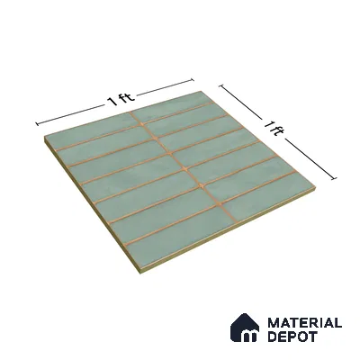 Faux Subway Wall Tile TL 04392 Blash Plain Green 1 ft x 1 ft Matte Finish Ceramic Tile - 9 mm | Suitable For Kitchen, Bathroom, Dining Area | Please Expect a Slight Variation of Pattern