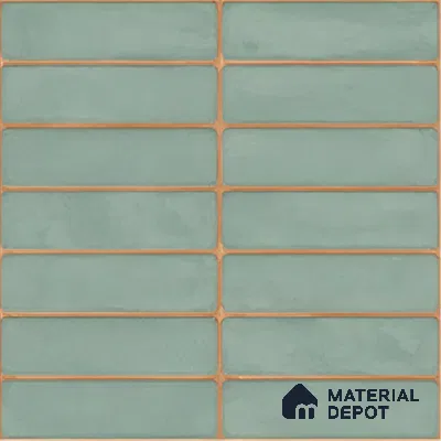 Faux Subway Wall Tile TL 04392 Blash Plain Green 1 ft x 1 ft Matte Finish Ceramic Tile - 9 mm | Suitable For Kitchen, Bathroom, Dining Area | Please Expect a Slight Variation of Pattern