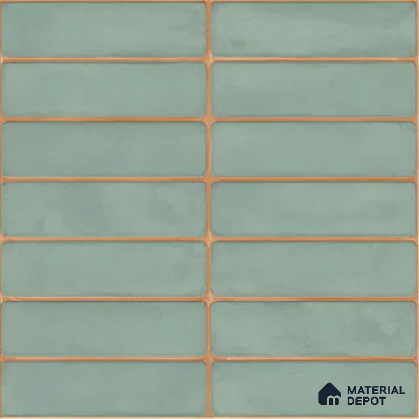 Faux Subway Wall Tile TL 04392 Blash Plain Green 1 ft x 1 ft Matte Finish Ceramic Tile - 9 mm | Suitable For Kitchen, Bathroom, Dining Area | Please Expect a Slight Variation of Pattern