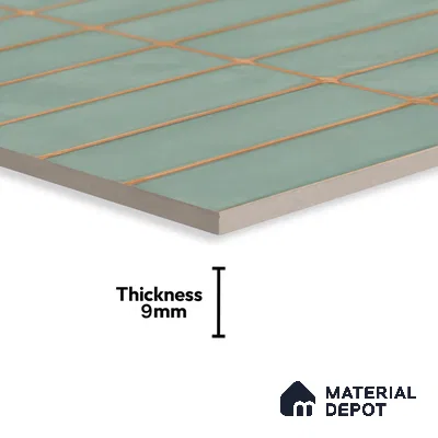 Faux Subway Wall Tile TL 04392 Blash Plain Green 1 ft x 1 ft Matte Finish Ceramic Tile - 9 mm | Suitable For Kitchen, Bathroom, Dining Area | Please Expect a Slight Variation of Pattern