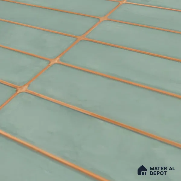Faux Subway Wall Tile TL 04392 Blash Plain Green 1 ft x 1 ft Matte Finish Ceramic Tile - 9 mm | Suitable For Kitchen, Bathroom, Dining Area | Please Expect a Slight Variation of Pattern