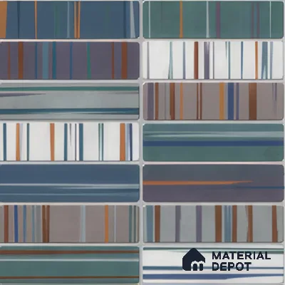Faux Subway Wall Tile TL 04392 F Blash Fibre Blue 1 ft x 1 ft Matte Finish Ceramic Tile - 9 mm | Suitable For Kitchen, Bathroom, Dining Area | Please Expect a Slight Variation of Pattern