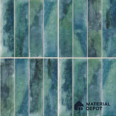 Faux Subway Wall Tile TL 04393 Artefic Aqua Blue 1 ft x 1 ft Matte Finish Ceramic Tile - 9 mm | Suitable For Kitchen, Bathroom, Dining Area | Please Expect a Slight Variation of Pattern