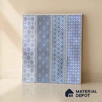Faux Subway Wall Tile TL 04393 B Artefic Vibrant Blue 1 ft x 1 ft Matte Finish Ceramic Tile - 9 mm | Suitable For Kitchen, Bathroom, Dining Area | Please Expect a Slight Variation of Pattern