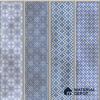 Faux Subway Wall Tile TL 04393 B Artefic Vibrant Blue 1 ft x 1 ft Matte Finish Ceramic Tile - 9 mm | Suitable For Kitchen, Bathroom, Dining Area | Please Expect a Slight Variation of Pattern