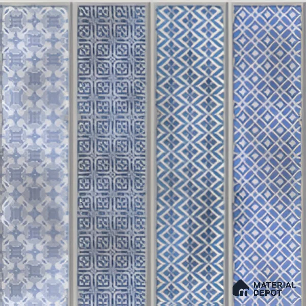 Faux Subway Wall Tile TL 04393 B Artefic Vibrant Blue 1 ft x 1 ft Matte Finish Ceramic Tile - 9 mm | Suitable For Kitchen, Bathroom, Dining Area | Please Expect a Slight Variation of Pattern