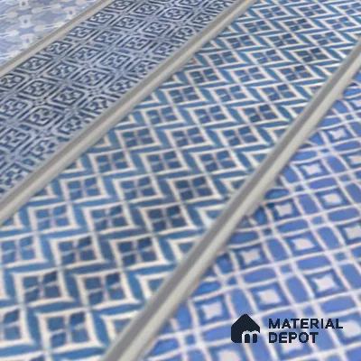 Faux Subway Wall Tile TL 04393 B Artefic Vibrant Blue 1 ft x 1 ft Matte Finish Ceramic Tile - 9 mm | Suitable For Kitchen, Bathroom, Dining Area | Please Expect a Slight Variation of Pattern