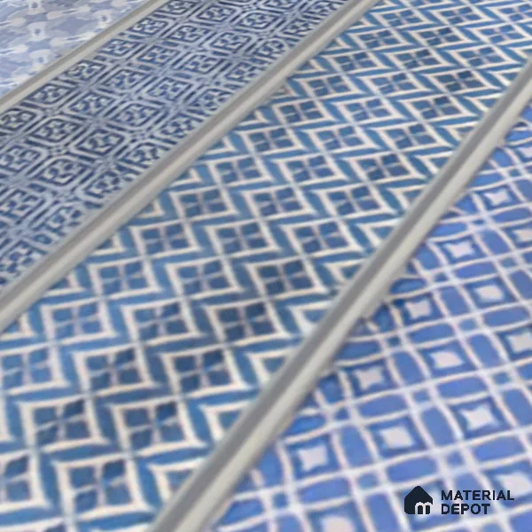 Faux Subway Wall Tile TL 04393 B Artefic Vibrant Blue 1 ft x 1 ft Matte Finish Ceramic Tile - 9 mm | Suitable For Kitchen, Bathroom, Dining Area | Please Expect a Slight Variation of Pattern
