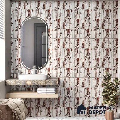 Faux Subway Wall Tile TL 04393 C Artefic Latte Cream Brown 1 ft x 1 ft Matte Finish Ceramic Tile - 9 mm | Suitable For Kitchen, Bathroom, Dining Area | Please Expect a Slight Variation of Pattern