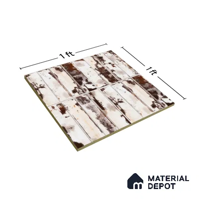 Faux Subway Wall Tile TL 04393 C Artefic Latte Cream Brown 1 ft x 1 ft Matte Finish Ceramic Tile - 9 mm | Suitable For Kitchen, Bathroom, Dining Area | Please Expect a Slight Variation of Pattern