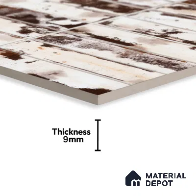 Faux Subway Wall Tile TL 04393 C Artefic Latte Cream Brown 1 ft x 1 ft Matte Finish Ceramic Tile - 9 mm | Suitable For Kitchen, Bathroom, Dining Area | Please Expect a Slight Variation of Pattern