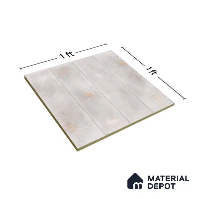 Faux Subway Wall Tile TL 04393 D Artefic Cement Grey 1 ft x 1 ft Matte Finish Ceramic Tile - 9 mm | Suitable For Kitchen, Bathroom, Dining Area | Please Expect a Slight Variation of Pattern