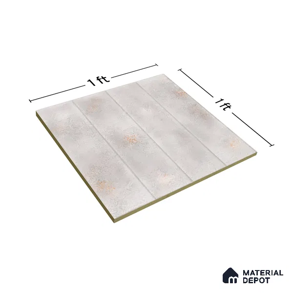 Faux Subway Wall Tile TL 04393 D Artefic Cement Grey 1 ft x 1 ft Matte Finish Ceramic Tile - 9 mm | Suitable For Kitchen, Bathroom, Dining Area | Please Expect a Slight Variation of Pattern