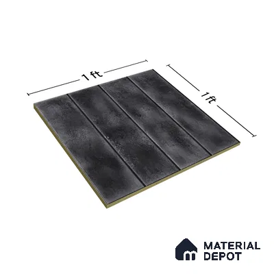 Faux Subway Wall Tile TL 04393 E Artefic Noir Black 1 ft x 1 ft Matte Finish Ceramic Tile - 9 mm | Suitable For Kitchen, Bathroom, Dining Area | Please Expect a Slight Variation of Pattern