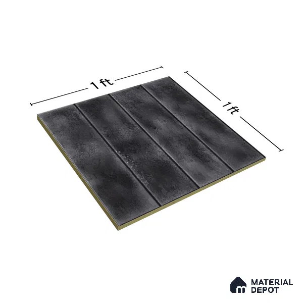 Faux Subway Wall Tile TL 04393 E Artefic Noir Black 1 ft x 1 ft Matte Finish Ceramic Tile - 9 mm | Suitable For Kitchen, Bathroom, Dining Area | Please Expect a Slight Variation of Pattern
