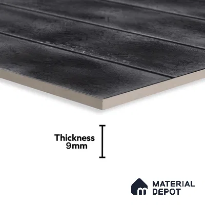 Faux Subway Wall Tile TL 04393 E Artefic Noir Black 1 ft x 1 ft Matte Finish Ceramic Tile - 9 mm | Suitable For Kitchen, Bathroom, Dining Area | Please Expect a Slight Variation of Pattern