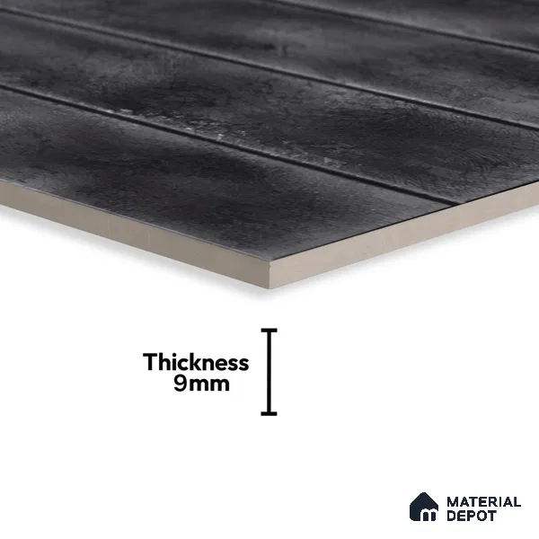 Faux Subway Wall Tile TL 04393 E Artefic Noir Black 1 ft x 1 ft Matte Finish Ceramic Tile - 9 mm | Suitable For Kitchen, Bathroom, Dining Area | Please Expect a Slight Variation of Pattern