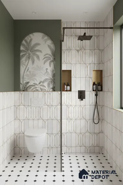 Faux Subway Wall Tile TL 04394 D Fenix White Matte Finish 1 ft x 1 ft Matte Finish Ceramic Tile - 9 mm | Suitable For Kitchen, Bathroom, Dining Area | Please Expect a Slight Variation of Pattern