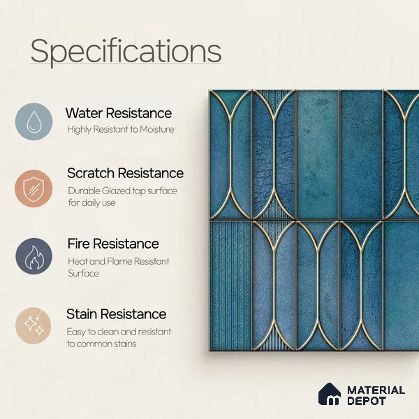 Moroccan Tile TL 04394 I Fenix 212 Decor 1 ft x 1 ft Ceramic Matte Finish - 9 mm | Suitable For Kitchen, Bathroom, Basin Area | Please Expect a Slight Variation of Pattern
