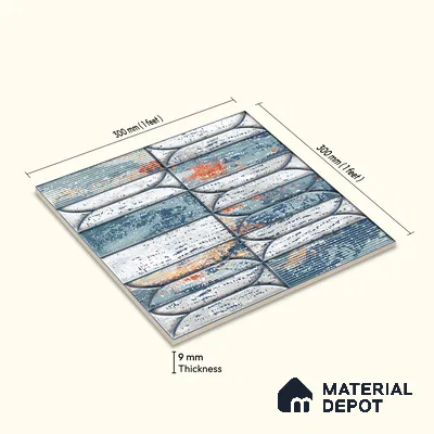 Moroccan Tile TL 04394 J Fenix 223 Decor 1 ft x 1 ft Ceramic Matte Finish - 9 mm | Suitable For Kitchen, Bathroom, Basin Area | Please Expect a Slight Variation of Pattern