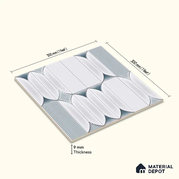 Moroccan Tile TL 04394 K Fenix 213 Decor 1 ft x 1 ft Ceramic Matte Finish - 9 mm | Suitable For Kitchen, Bathroom, Basin Area | Please Expect a Slight Variation of Pattern