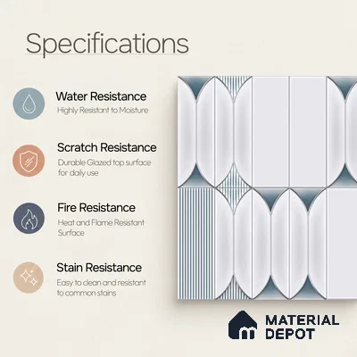 Moroccan Tile TL 04394 K Fenix 213 Decor 1 ft x 1 ft Ceramic Matte Finish - 9 mm | Suitable For Kitchen, Bathroom, Basin Area | Please Expect a Slight Variation of Pattern