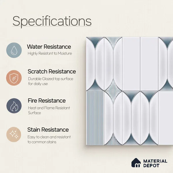 Moroccan Tile TL 04394 K Fenix 213 Decor 1 ft x 1 ft Ceramic Matte Finish - 9 mm | Suitable For Kitchen, Bathroom, Basin Area | Please Expect a Slight Variation of Pattern
