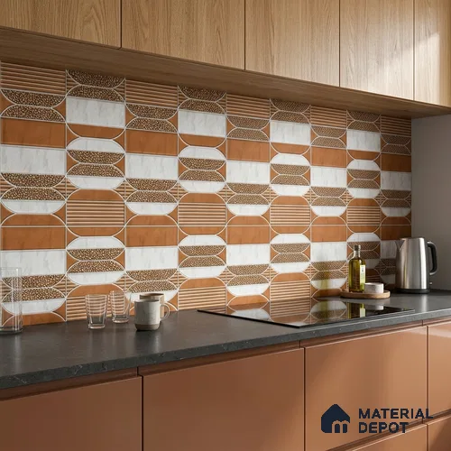 Moroccan Tile TL 04394 M Fenix 219 Decor 1 ft x 1 ft Ceramic Matte Finish - 9 mm | Suitable For Kitchen, Bathroom, Basin Area | Please Expect a Slight Variation of Pattern