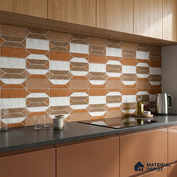 Moroccan Tile TL 04394 M Fenix 219 Decor 1 ft x 1 ft Ceramic Matte Finish - 9 mm | Suitable For Kitchen, Bathroom, Basin Area | Please Expect a Slight Variation of Pattern