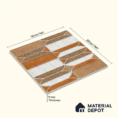 Moroccan Tile TL 04394 M Fenix 219 Decor 1 ft x 1 ft Ceramic Matte Finish - 9 mm | Suitable For Kitchen, Bathroom, Basin Area | Please Expect a Slight Variation of Pattern