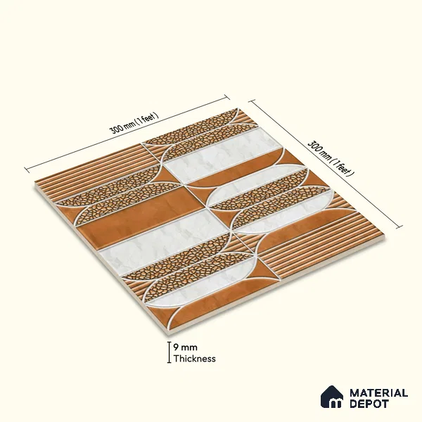 Moroccan Tile TL 04394 M Fenix 219 Decor 1 ft x 1 ft Ceramic Matte Finish - 9 mm | Suitable For Kitchen, Bathroom, Basin Area | Please Expect a Slight Variation of Pattern