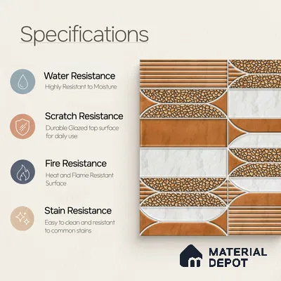 Moroccan Tile TL 04394 M Fenix 219 Decor 1 ft x 1 ft Ceramic Matte Finish - 9 mm | Suitable For Kitchen, Bathroom, Basin Area | Please Expect a Slight Variation of Pattern