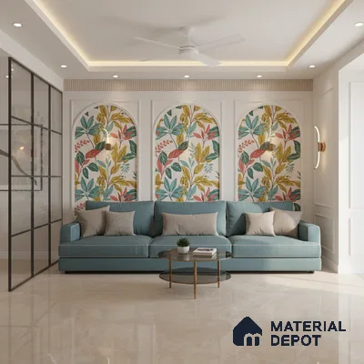 Budget Friendly Large Format Marble Floor Tile TL 04397 Endless Dover Crema Glossy Finish Vitrified Colorbody Tile - 15 mm | Suitable for Living Room, Bedroom, Office | Adhesive and Spacers Must be Used During Installation