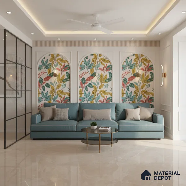 Budget Friendly Large Format Marble Floor Tile TL 04397 Endless Dover Crema Glossy Finish Vitrified Colorbody Tile - 15 mm | Suitable for Living Room, Bedroom, Office | Adhesive and Spacers Must be Used During Installation