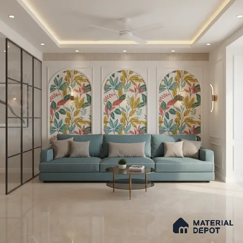 Budget Friendly Large Format Marble Floor Tile TL 04397 Endless Dover Crema Glossy Finish Vitrified Colorbody Tile - 15 mm | Suitable for Living Room, Bedroom, Office | Adhesive and Spacers Must be Used During Installation